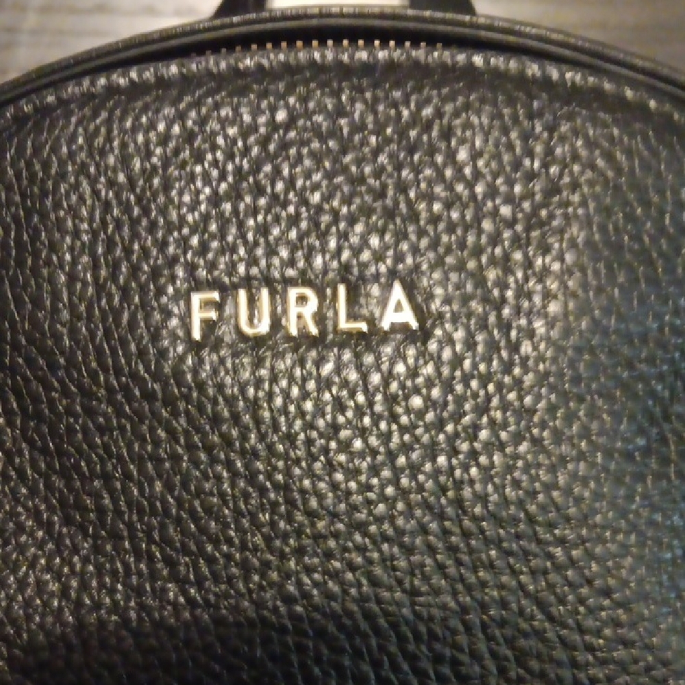 Furla Black Leather Backpack EUC - Picture 2 of 13